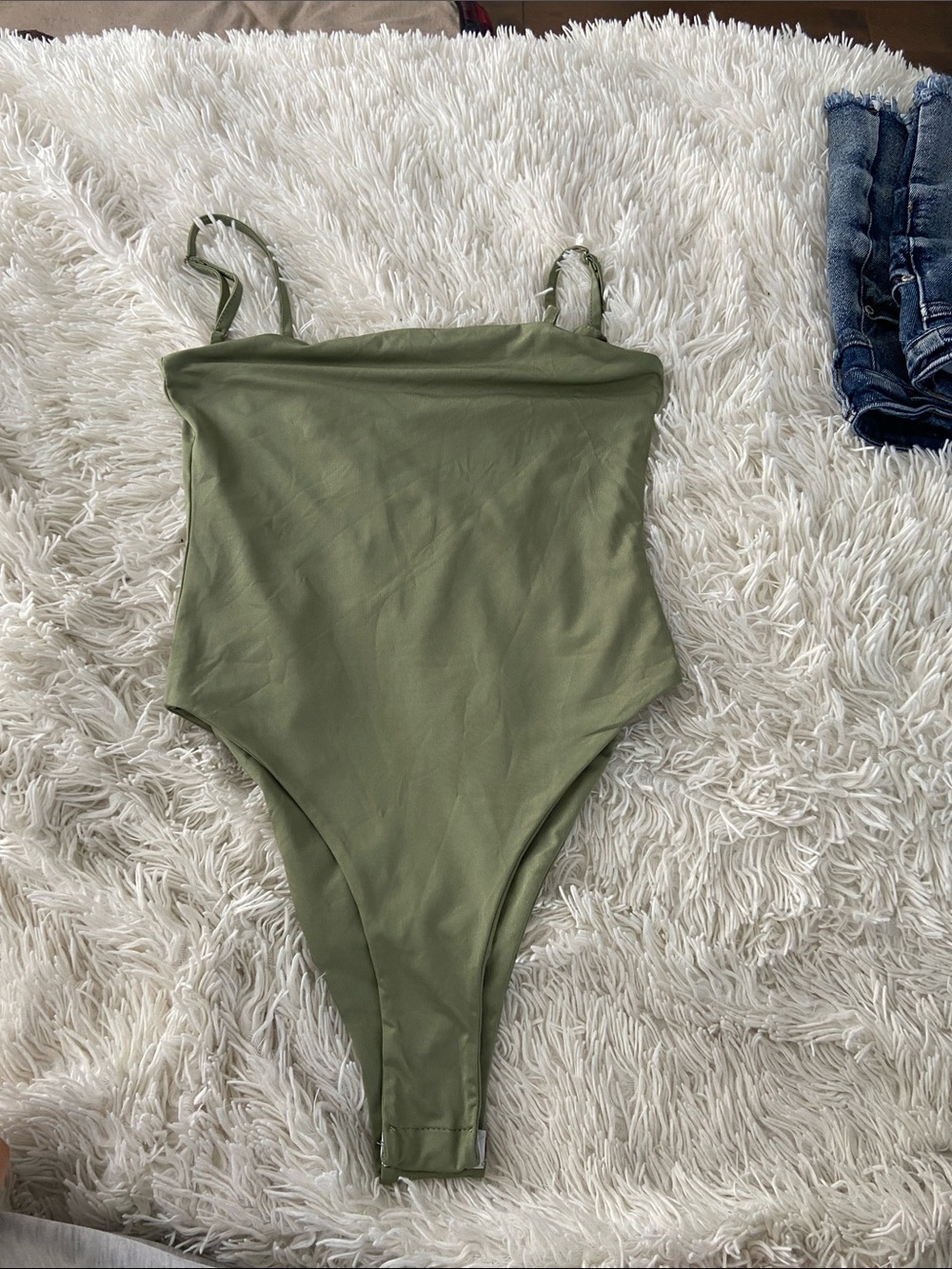 SHEIN Olive Green Women's Bodysuit Tank Style